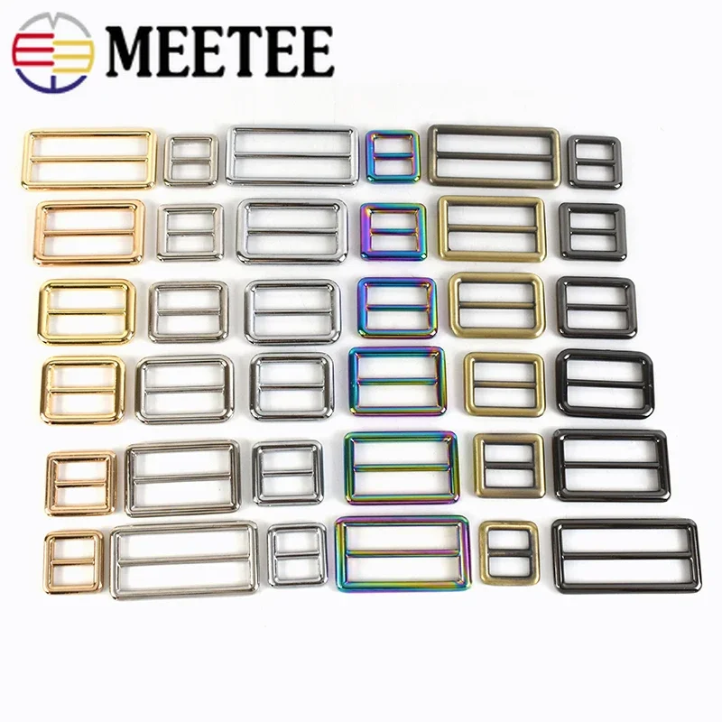 5Pcs 12-50mm Metal Ring Buckle for Bag Strap Backpack Belt Buckles Clasp Webbing Tri-Glide Slider Adjust Hooks DIY Accessories