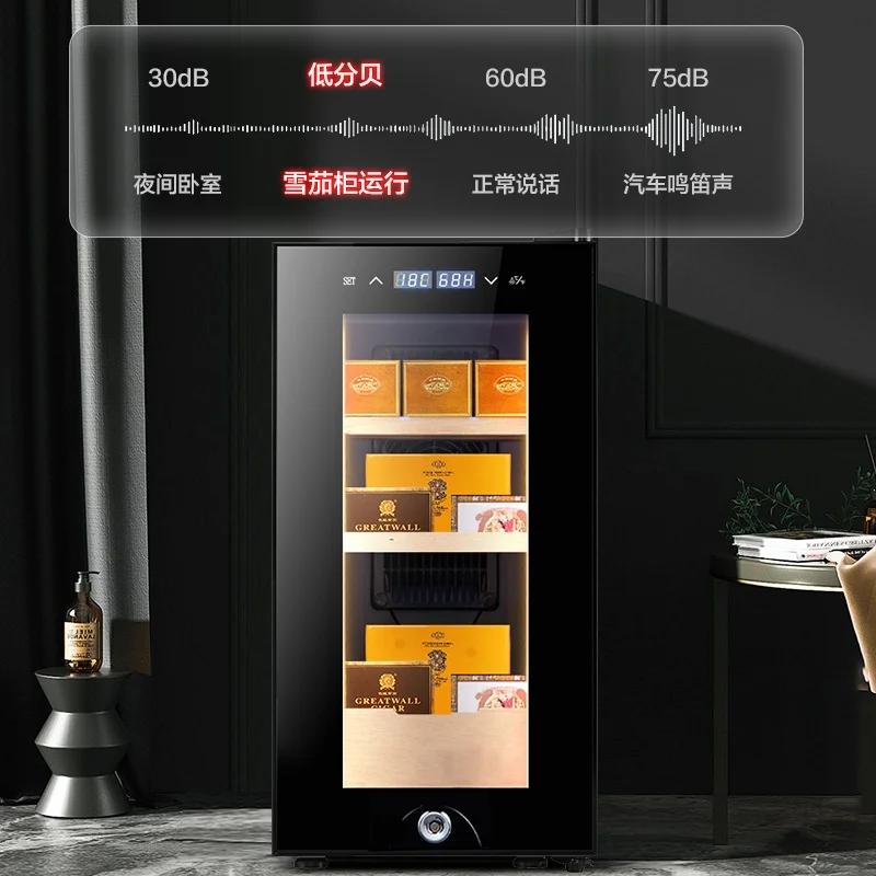 電子定温湿度葉巻キャビネット、調整可能なミニ葉巻ヒュミドール、カウント、23l
