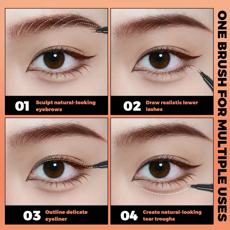 ดินสอเขียนคิ้วกันน้ำและกันน้ำมัน ไม่เลอะง่าย สีน้ำตาลเข้ม สีน้ำตาลอ่อน มีเส้นผมคิ้วที่คมชัด