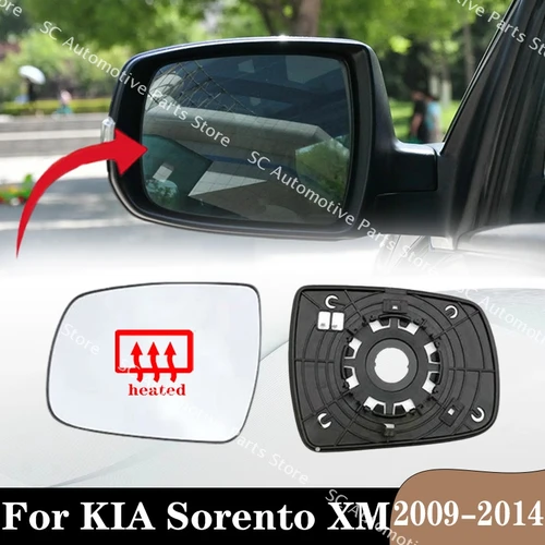 SC-espejo retrovisor Exterior para coche, lente de cristal reflectante con calefacción, para KIA Sorento XM, 876112P000, 876212P000, 2009-2014