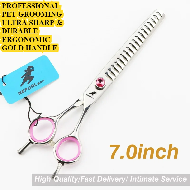 

7.0 Inch Fishbone Thinning Pet Scissors Professional High Quality For High Quality Stainless Steel Pets Grooming Hair Scissors