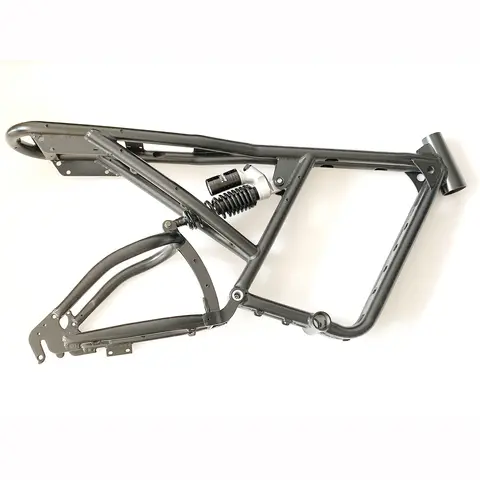 20-tums DIY-ram retro elektrisk tvåhjulig snöcykel med fettdäck i aluminiumlegering lätt invändig justering mjuk bakram 6 best sales minibike-ram - №5