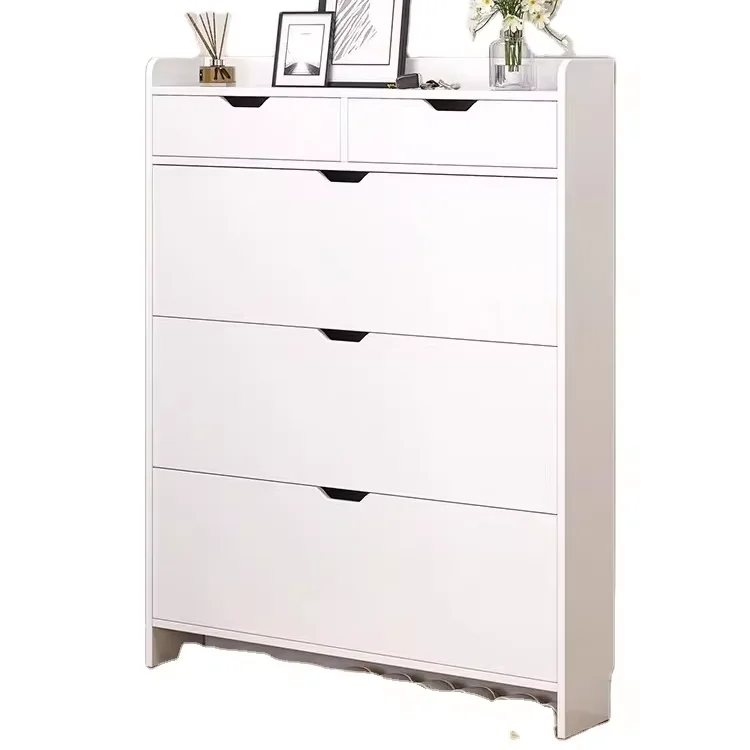 Wooden Panel Shoe Cabinet Modern Design Organizer Storage Shoe Standing Shoes Cabinet For Entrance