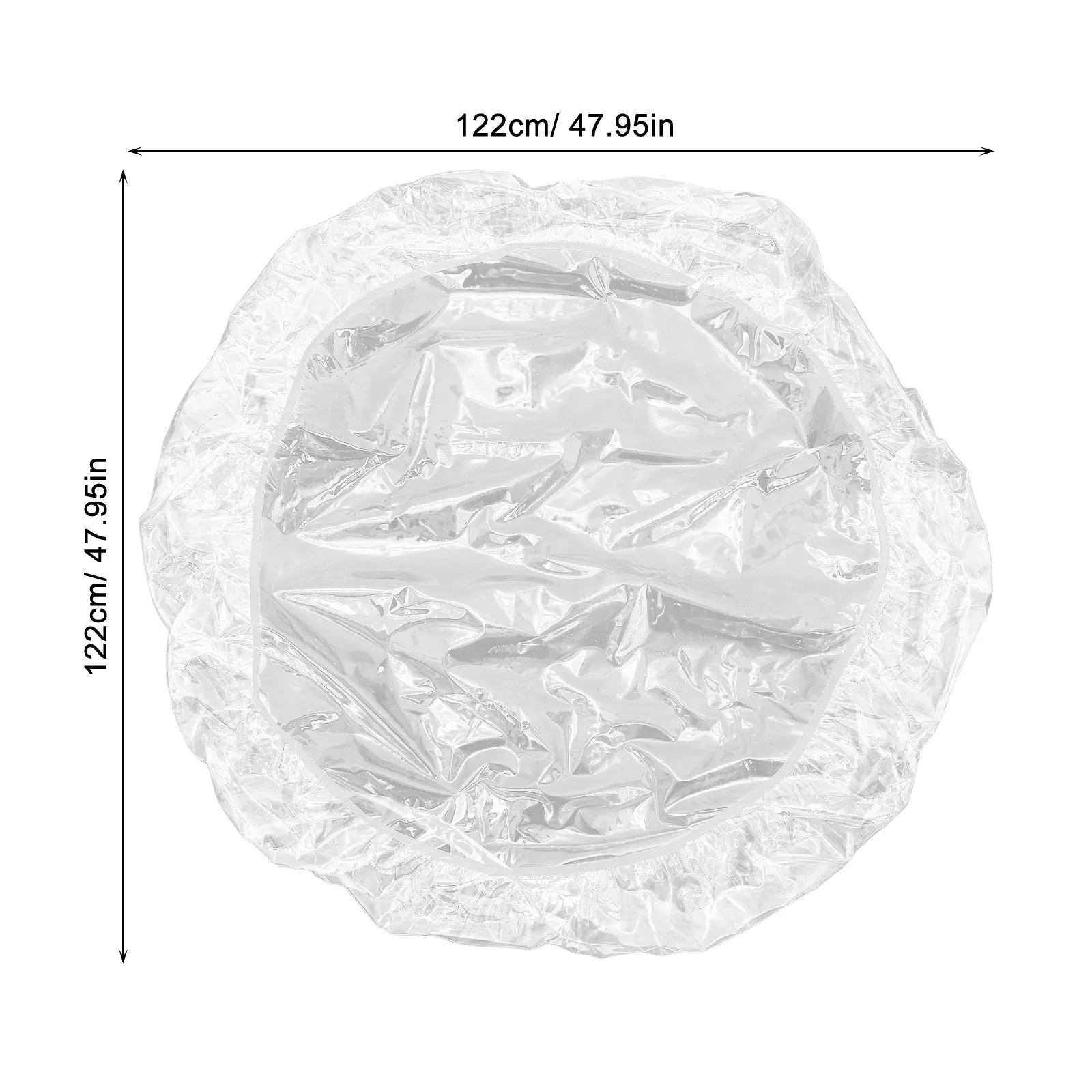 48Inch Clear PVC Table Cover Round Thick Elastic Edged Waterproof Transparent Plastic Tablecloth Spill-Proof Protector for Party