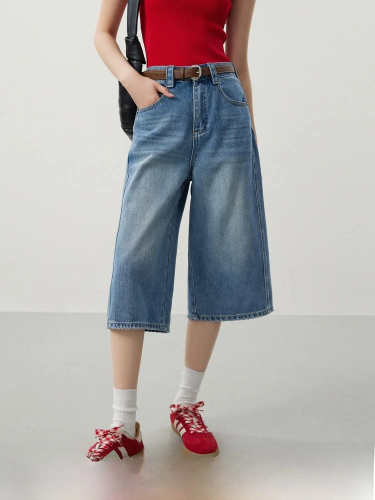 

Джинсы Cool Girl Hot Peppered Peach Cheek Six Wide Leg с высокой талией, из хлопкового денима, повседневные, выбеленные, весенние, женские, свободного кроя