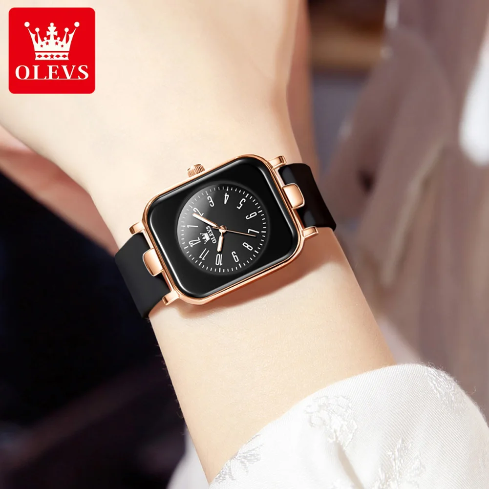Olevs 9961 relógio feminino moda lazer simples relógio de quartzo à prova dwaterproof água pulseira de silicone elegante presente premium classe superior feminino reloj