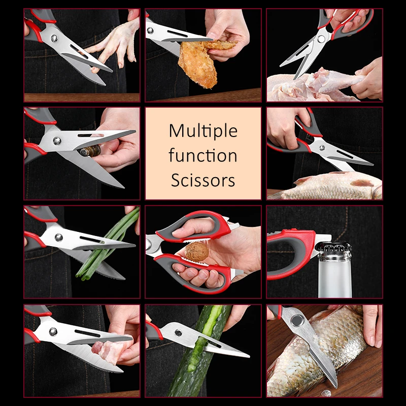 GEDO الأحمر النقي سيليكون ملقط الشواء مقص فرشاة مجموعة الصحية الصلب المشوي اكسسوارات المألوف تصميم نزهة تجهيزات المطابخ #6