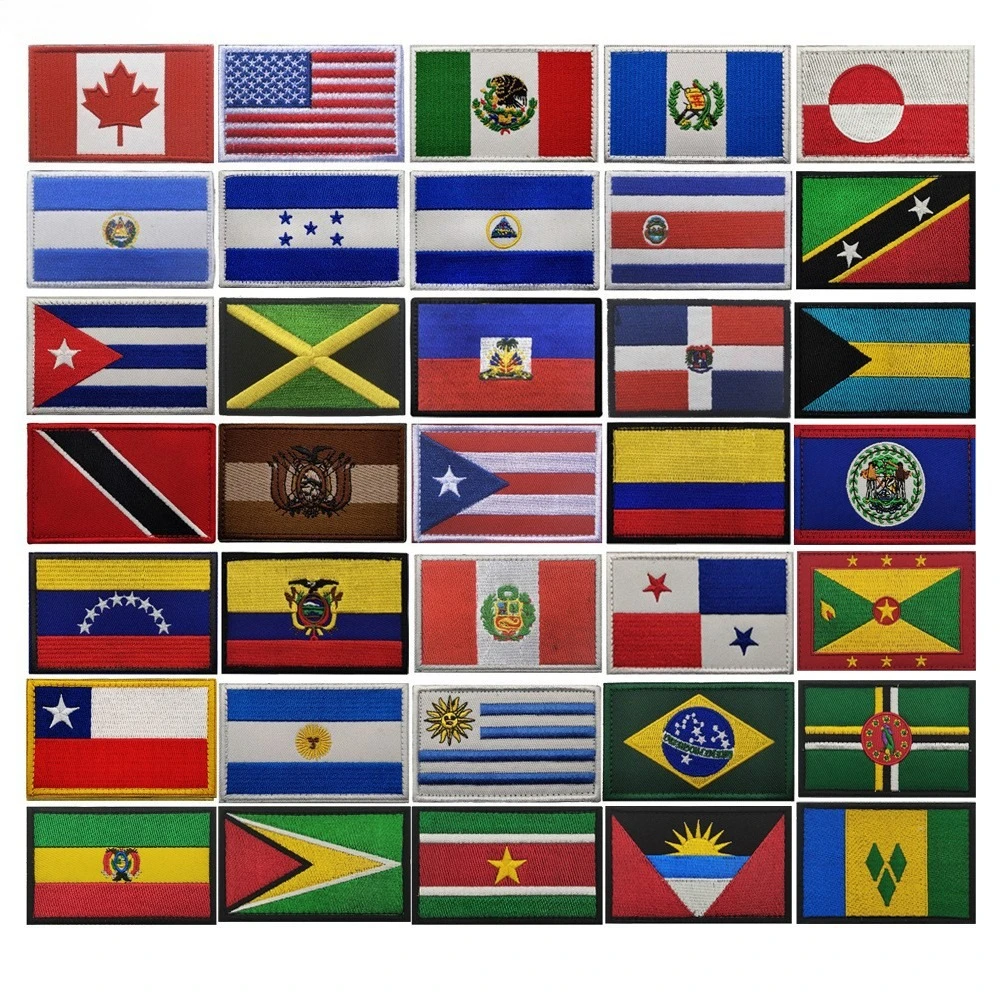 Nationalflaggen der Amerikas Stickerei-Patches Amerika Kanada Mexiko Argentinien Peru Brasilien Bolivien Chile Taktische Armbinden-Abzeichen – Detail 1