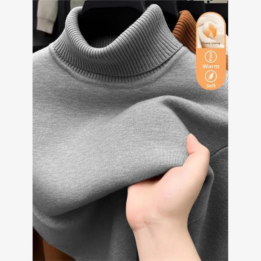 

Мужской трикотаж с высоким воротником на подкладке, базовый слой, теплая внутренняя одежда, Ci Walk, подходит для среднего возраста и ли