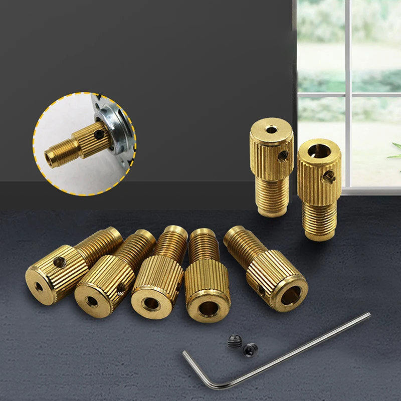 1set albero mandrino trapano Mini mandrino in ottone biella M7/M8 * 0.75-2/2.35/4/5MM adattatore mandrino trapano albero motore elettrico