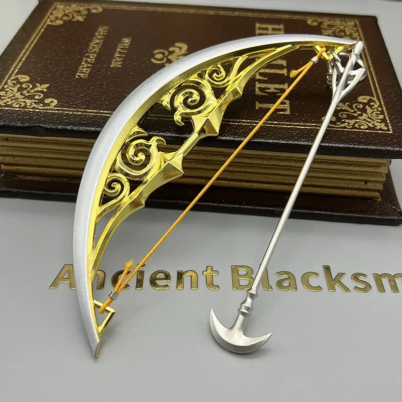 15cm LoZ Tears of the Kingdom Breath of the Wild Game Replica Bow of Light Metal Weapon Model Link Collectible Ornaments Toy Boy