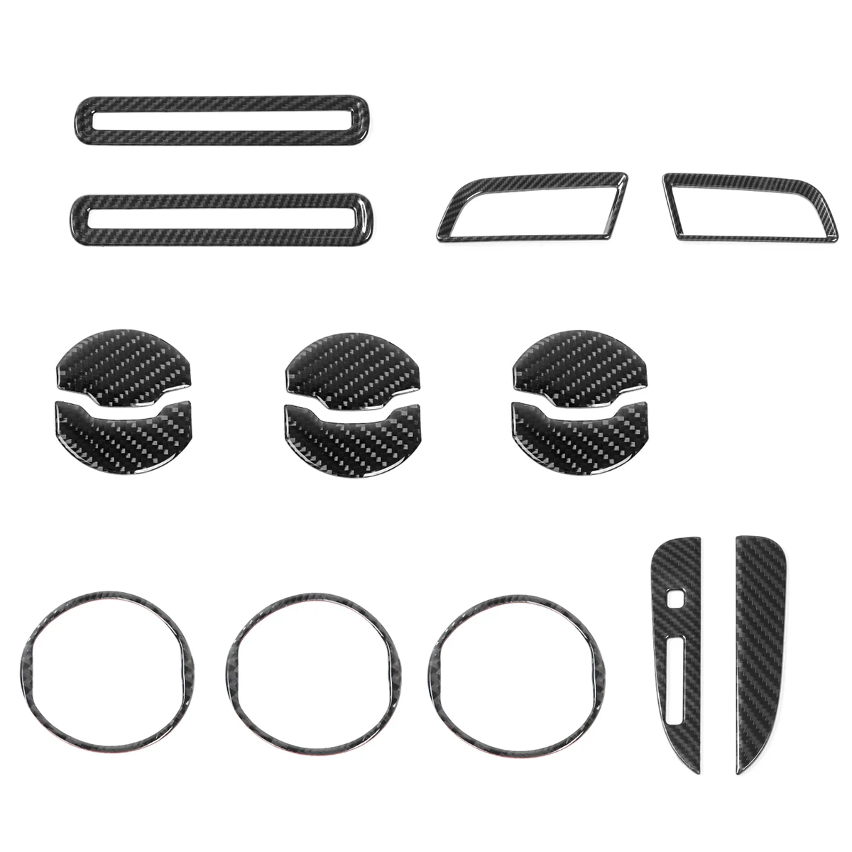 15PCS Interior Accessories Decor Trim Kits for Ford Mustang 2015 2016 2017 2018