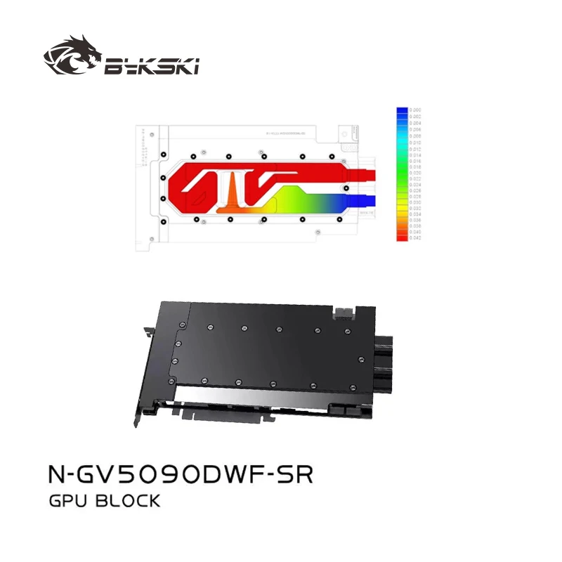 

Блок охлаждения GPU Bykski N-GV5090DWF-SR для видеокарты GIGABYTE RTX5090D GAMING/WINDFORCE OC 32G, материал: красная медь T2