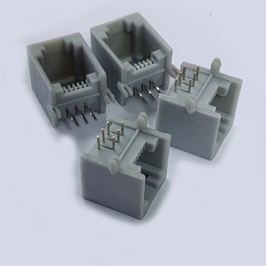 100PCS/Lot 5521 PCB RJ11 6P6C Female Jack/Socket Connector 90-Degrees Grey Color