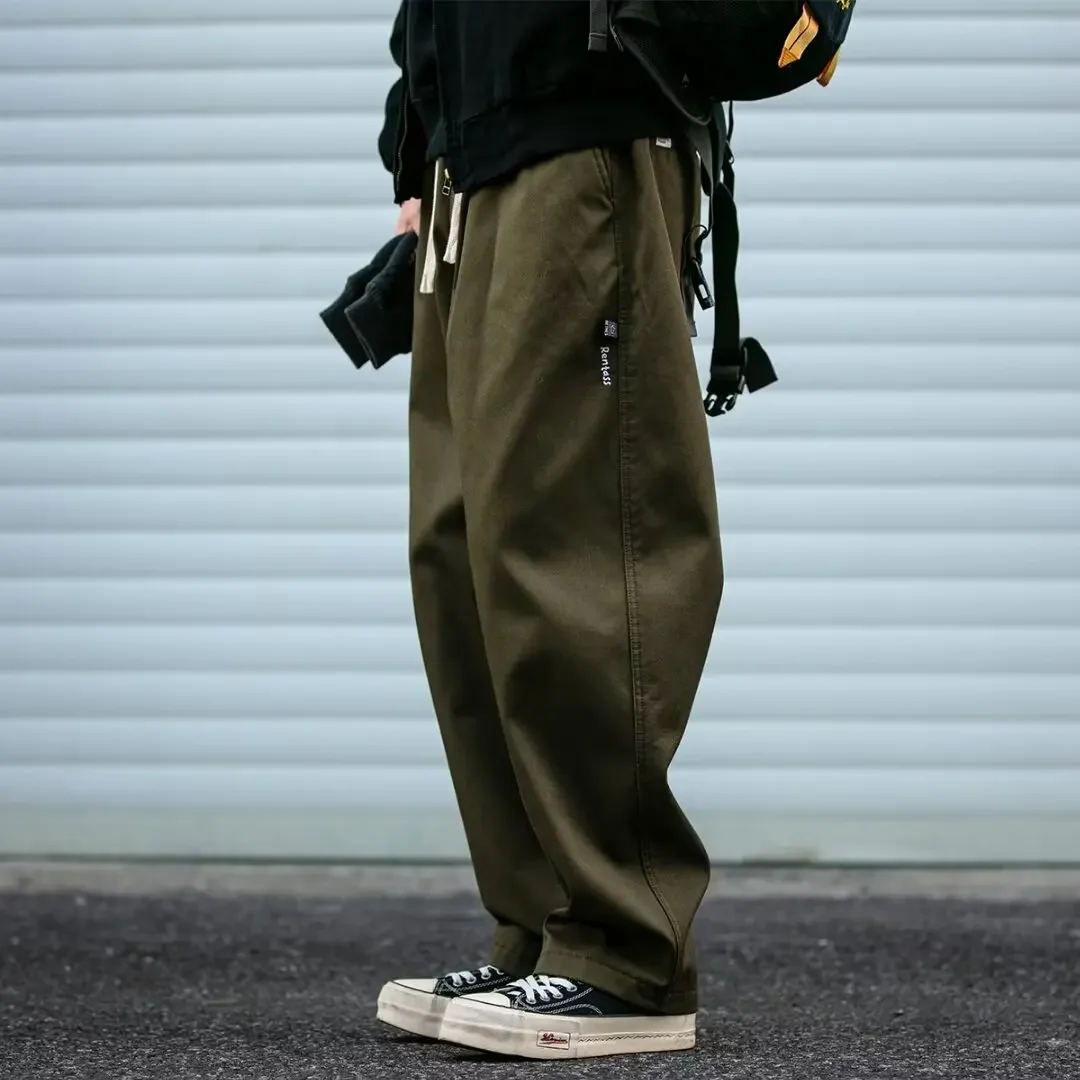 

Japanese Cargo Pants Men Vintage Solid Baggy Trousers Korean Fashion Oversized High Street Casual Pants Hip-hop Streetwear Men