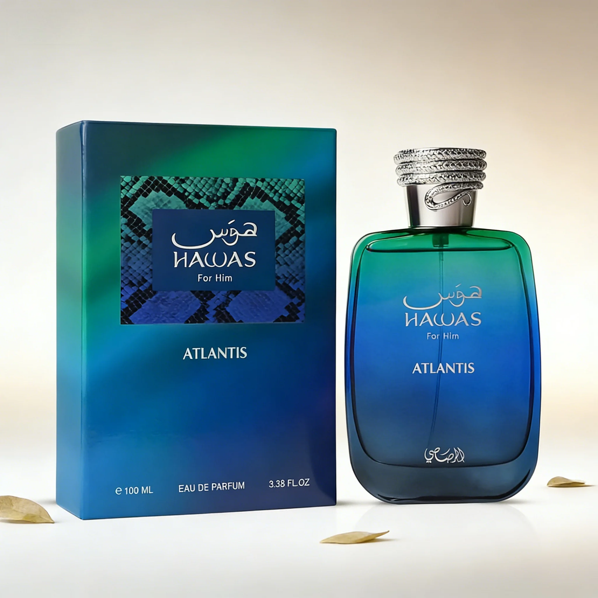 

Hawas Atlantis For Him Men's Eau De Parfum 3.38oz, Crisp Aquatic & Citrus Scent, Refreshing Long-Lasting Fragrance