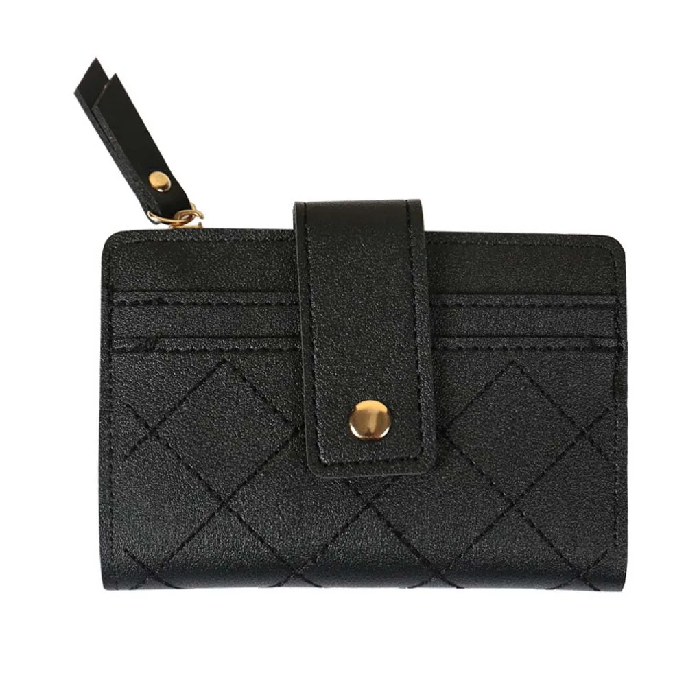 

Pouch Portable Women Lingge Wallet PVC Multiple Card Solid Color Card Bag Transparent Classic Lady Short PU Purses Shopping