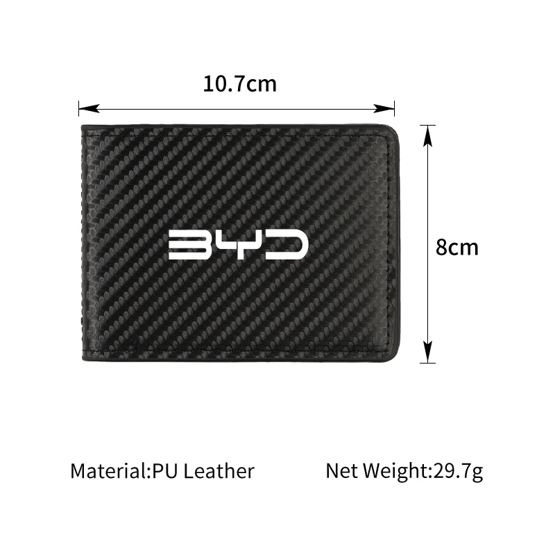 Carbon Fibre Car Driver License Cover Credit Card Holder Storage Accessories For BYD Shark 6 M6 G3 G5 T3 E2 F3 I3 F0 F6 S6 S8 E5