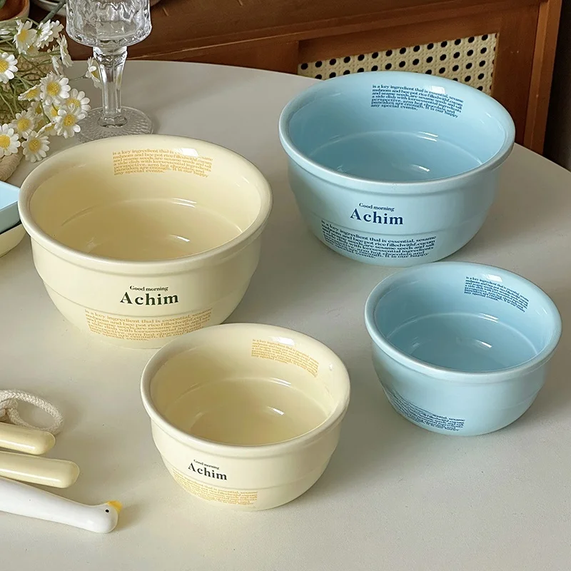 韓国風-インスタ映え-高い審美性-クリーミーで美しいヨーグルトボウル-麺ボウル-一人用丼-食器-サラダ-デザートボウル