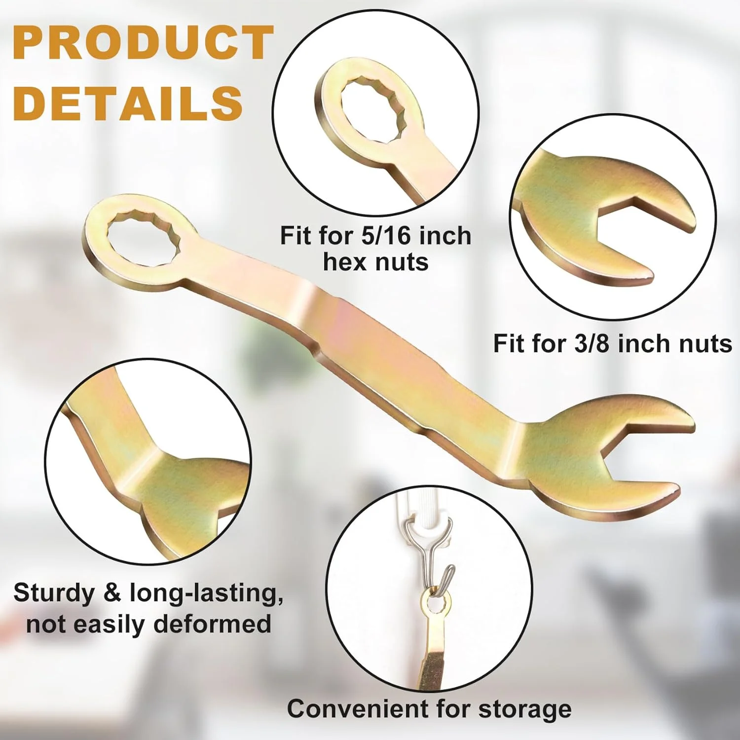 4pcs Pocket Door Wrench Bi-Fold Closet Door Adjustment Tool 3/8 Inch Opening Pivot Adjustment Wrench