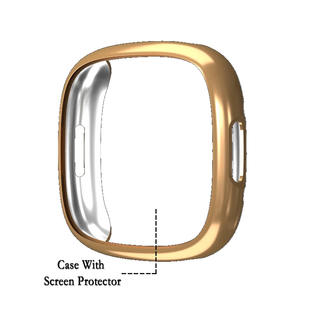 スクリーンプロテクター付きTpuウォッチカバー、ソフトで柔軟なwtachシェルアクセサリー、fitbit Bcc4に適合