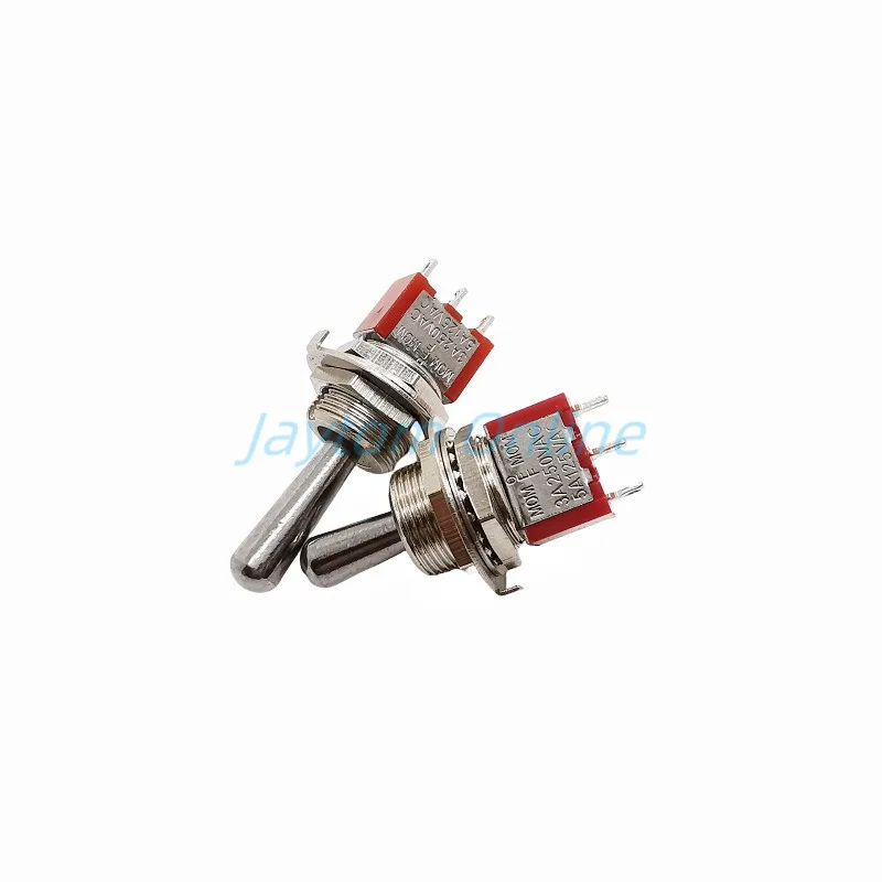 2pcs 12mm SPDT 3Pin 3Position MOM OFF MOM Maintained Mini Momentary Toggle Switch Short Long Handle 3A 250VAC/5A 125VAC