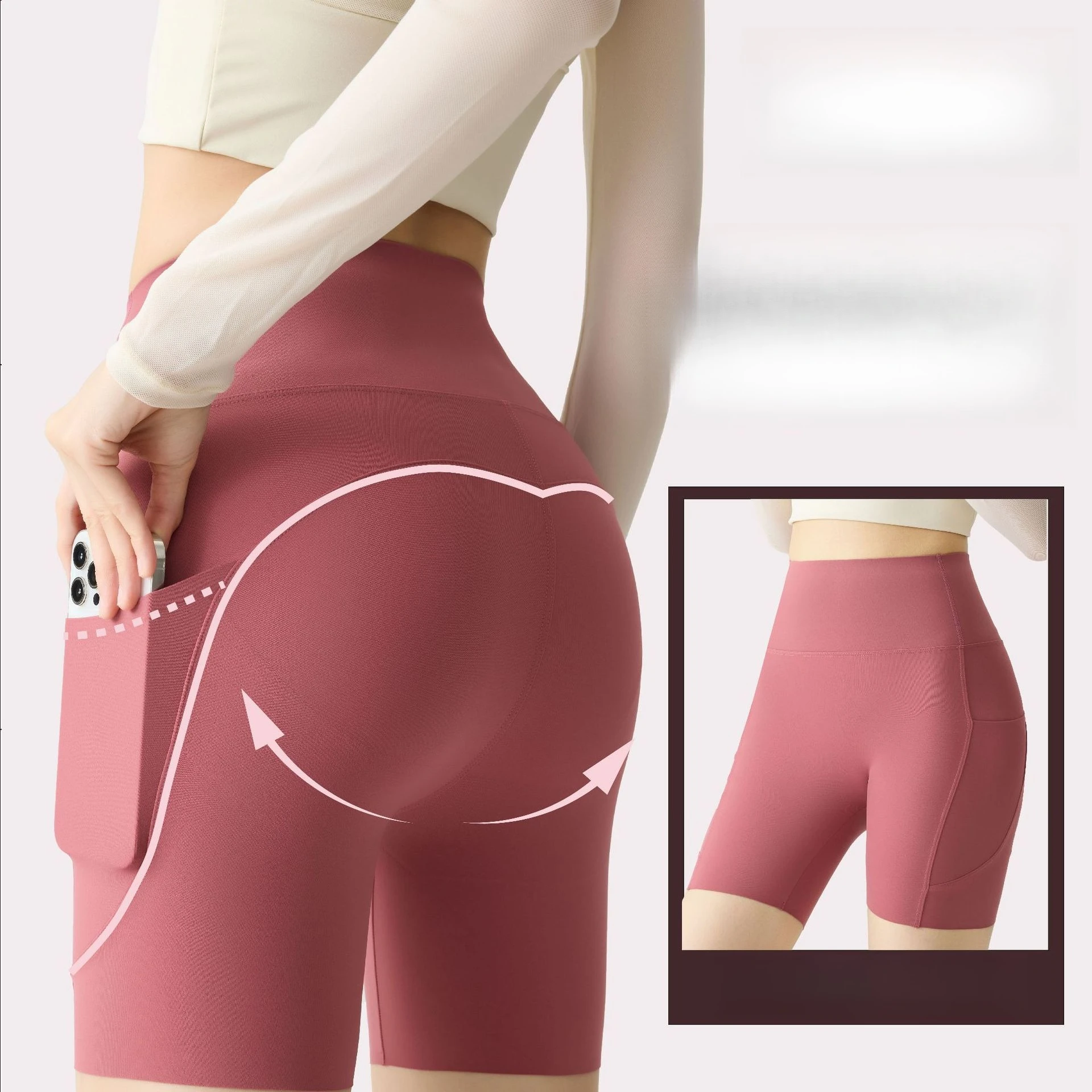 

Женские летние новые спортивные шорты с карманами для йоги и тремя точками, быстросохнущие спортивные шорты, верхняя одежда, брюки для велоспорта, бега, тренировок, фитнеса