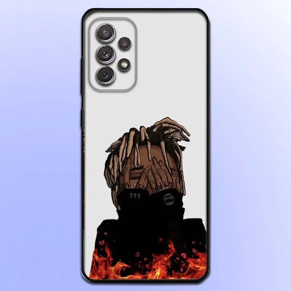 حافظة لهاتف Rapper 999 J-Juice W-WRLD لهاتف سامسونج S25، S24، S21، S22، S23، S30، Ultra، S20، Plus، Fe، Lite، Note، 10,9,5G غطاء أسود