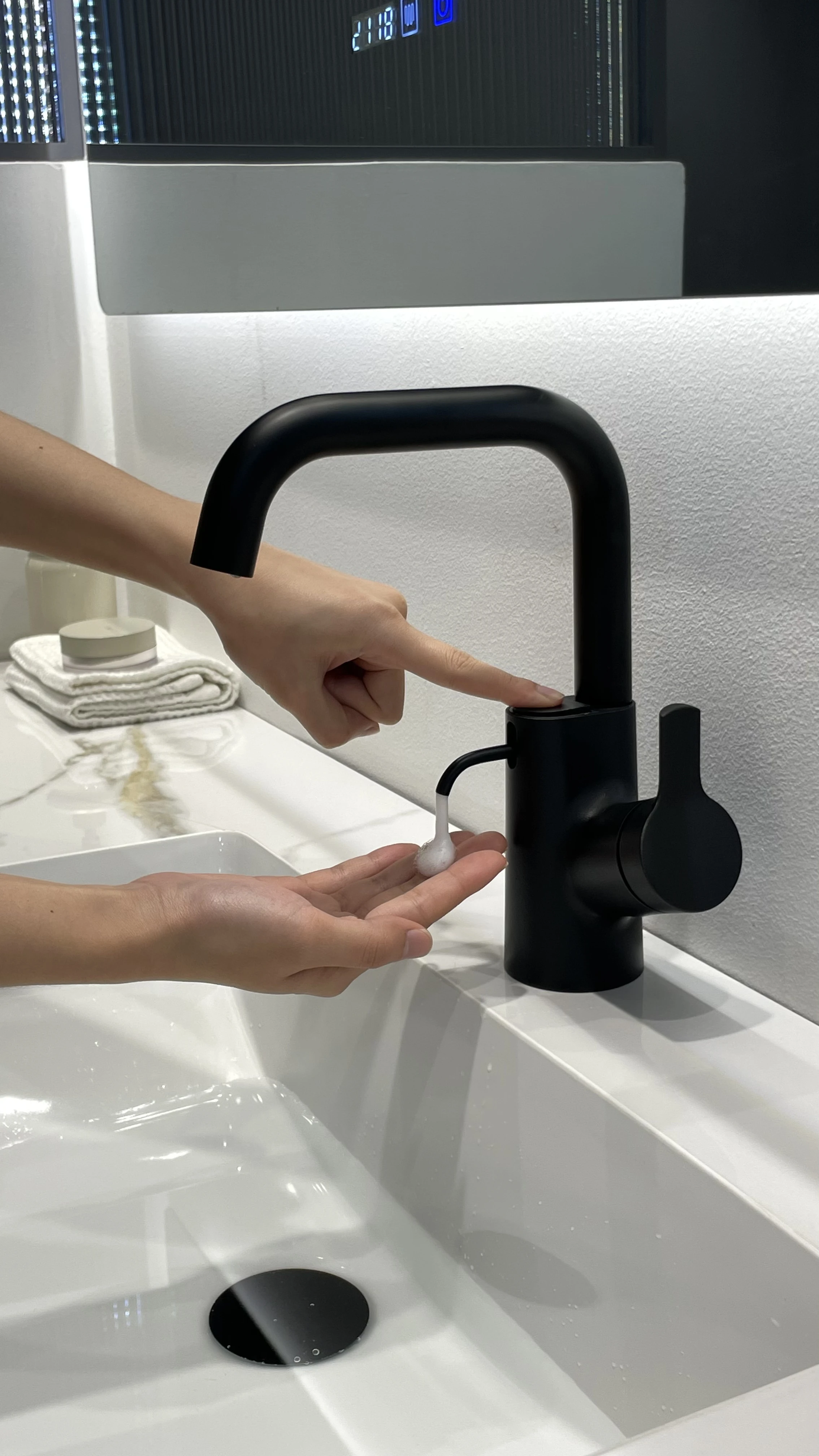 304 Stainless Steel Soap Dispenser Kitchen Faucet Matte Black Bar Basin Faucet