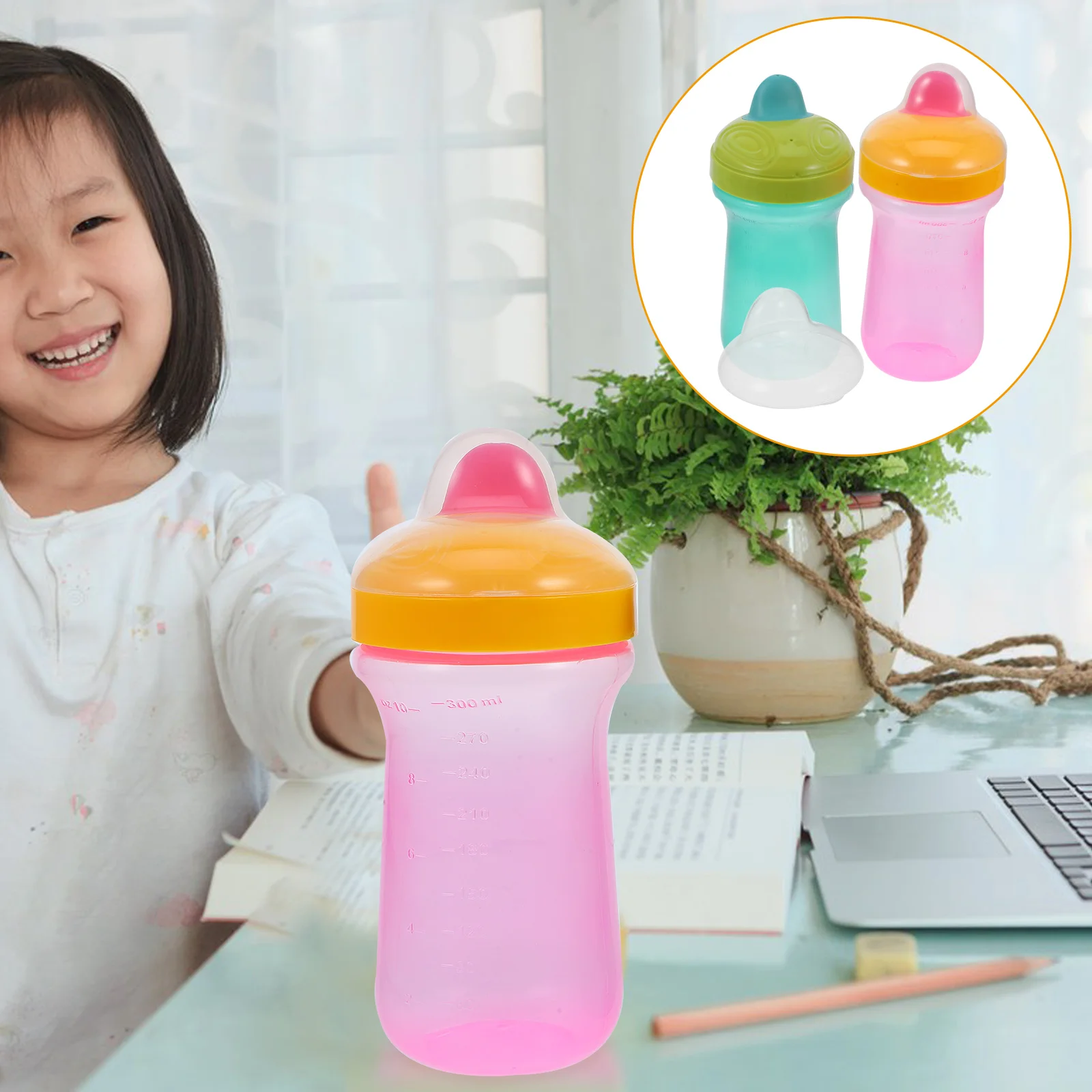 

2 Pcs Learning Cup Water Goblets Baby Bottle Drinking Cups 12-18 Months Training for 12+ Old Silica Gel Bottles Babies