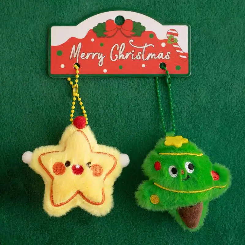 Ultimo fiammifero di Natale Pupazzo di neve Biscotto Portachiavi Kawaii Peluche ripiene Bambola Cartoon Anime Simpatico regalo di festa per gli amici