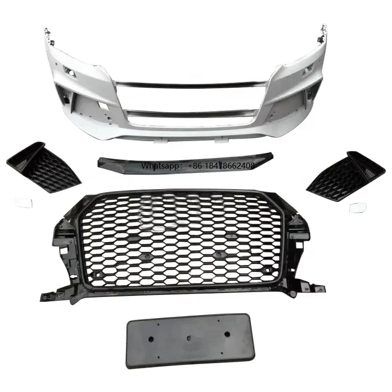 

Factory Car Q3 SQ3 Front Bumper Upgrade RSQ3 Style Look Bodykit with Black Front Grill for Q3 SQ3 8U.5 2016 2017 2018 2019