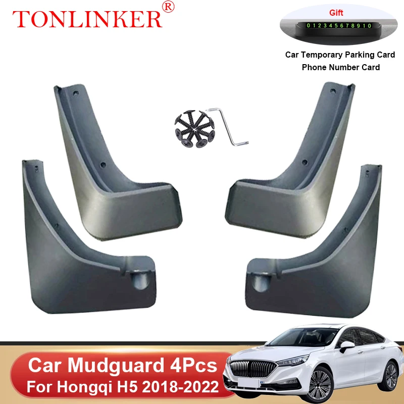 

TONLINKER Car Mudguard For Hongqi H5 2018 2019 2020 2021 2022 Mudguards Splash Guards Front Rear Fender Mudflaps Accessories