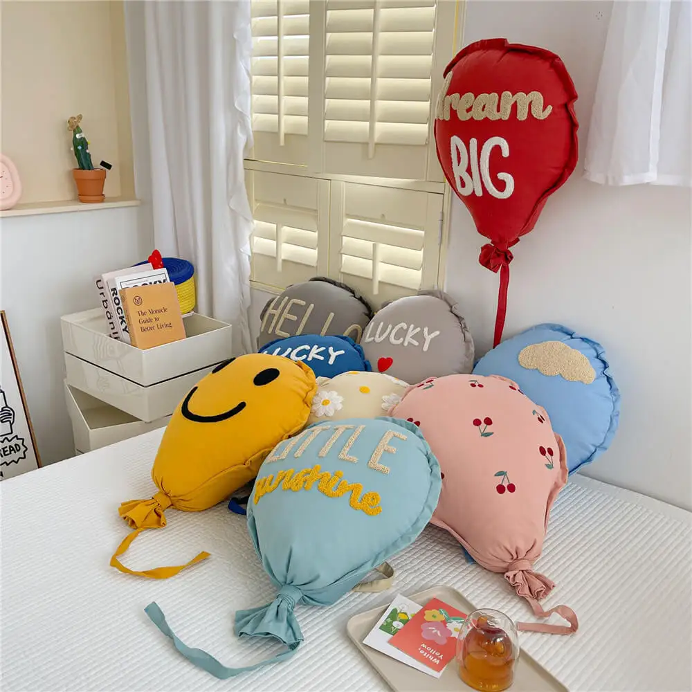 Cotton Fabric Balloon Wall Hanging Cotton Balloon Pillow for Nursery Room