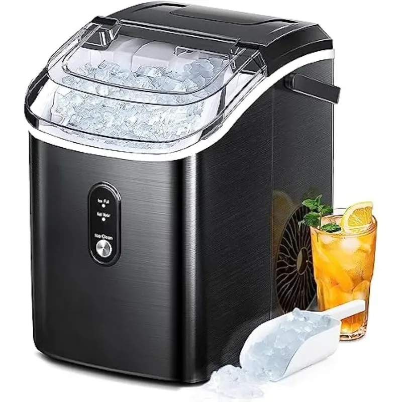 

AGLUCKY Nugget Ice Maker Countertop, Portable Pebble Ice Maker Machine, 35lbs/Day Chewable Ice, Self-Cleaning, Ice Makers