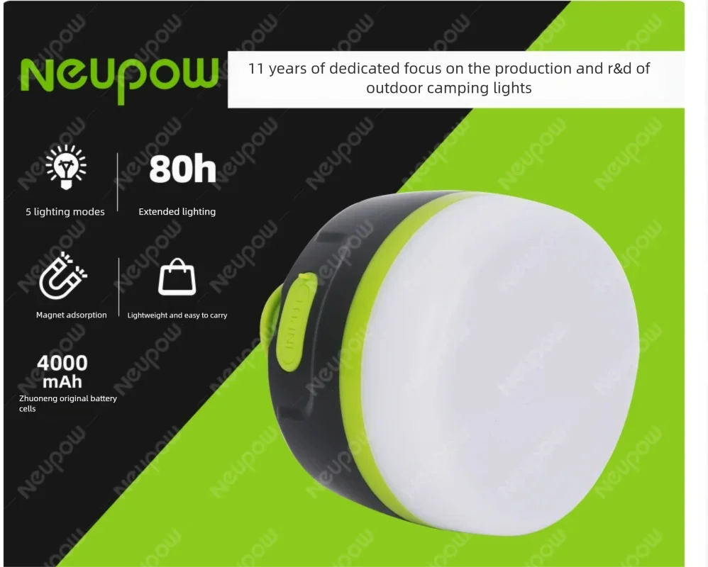 LED Charging Camping Lamp Lightweight Portable Outdoor Tent Atmosphere Lamp with Long Battery Life for Wholesale