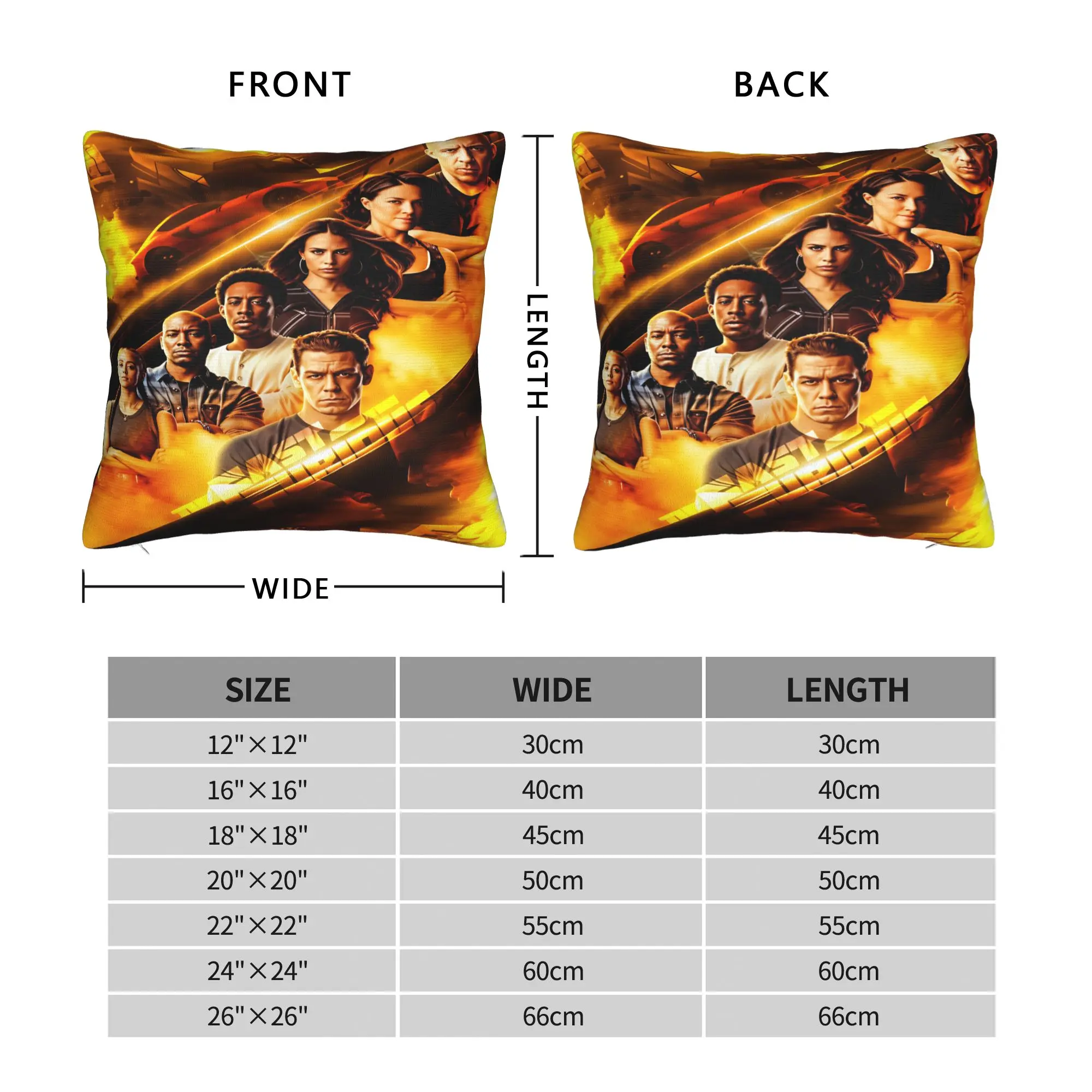 Fast And Furious 3D Print Pillow Case  Comfy Pillow Cover Kawaii Pillowcases For Office Car Home Decor