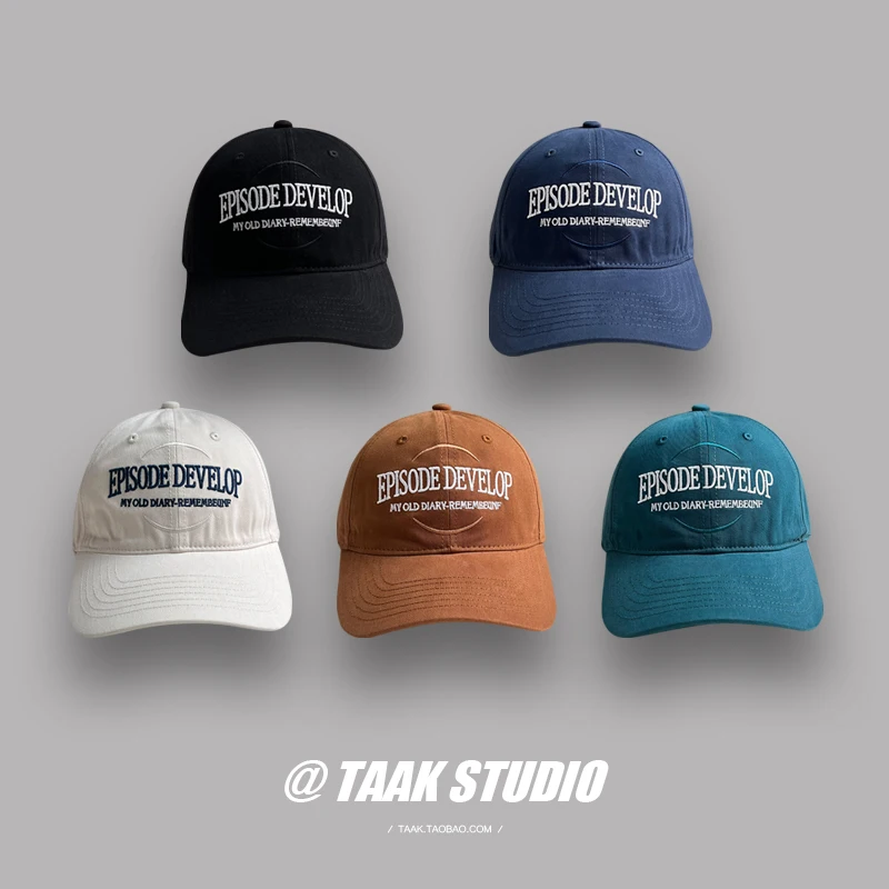 Baseball Cap Female Spring Summer Korean Style Versatile Embroidered Letters Make Face Look Smaller Sun-Poof Peaked Cap Men