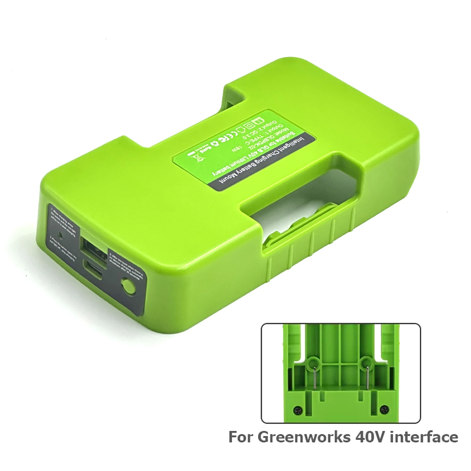 Battery Power Bank for Greenworks 40V Li-ion Battery Mobile Phone Fast Charge Power Bank Power Tool Accessories Newest
