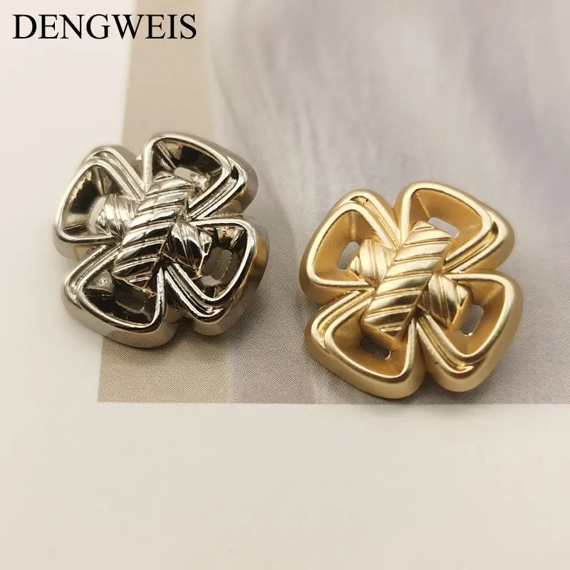 6 stücke 15mm 20mm Hohl Kreuz Vintage Gold Metall Knöpfe Für Kleidung Wolle Mantel Pullover Jacke Nähen zubehör Nähen Knöpfe – Detail 4