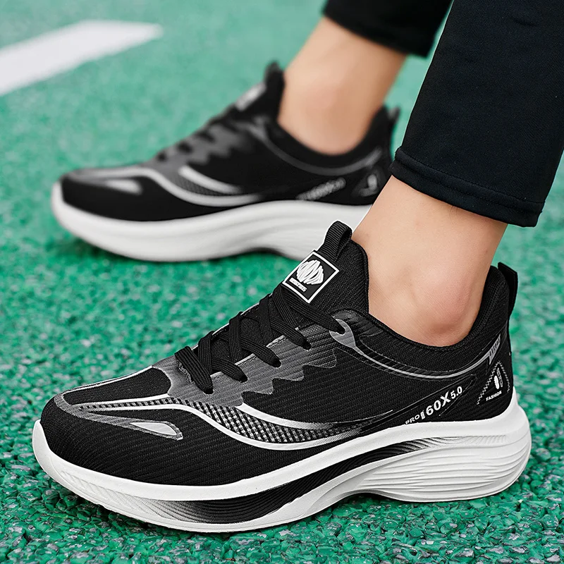 Summer New Breathable Mesh Fly Woven Sports Shoes for Men, Non Slip Soft Sole Running Casual Dad Shoes view 2