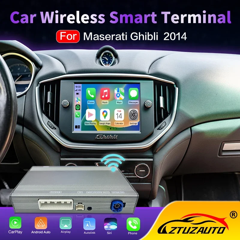 Wireless ios CarPlay & Android Auto Smart Upgrade System with Mirror-Link & AirPlay for Maserati Ghibli 2014 Support  Cameras