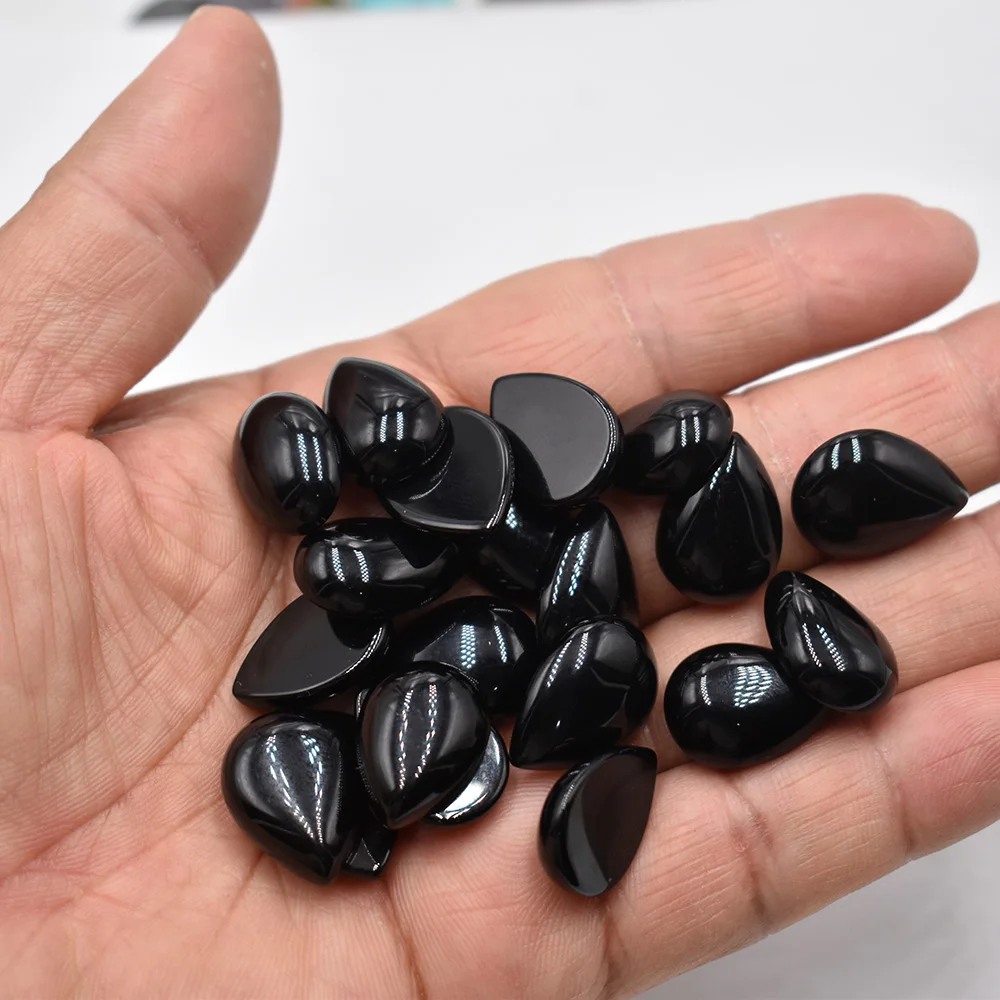 Großhandel 50 Stück/Lot verschiedene Naturstein-Cabochon-Perlen in Tropfenform 13x18mm für DIY-Schmuckzubehör Kostenloser Versand – Detail 24