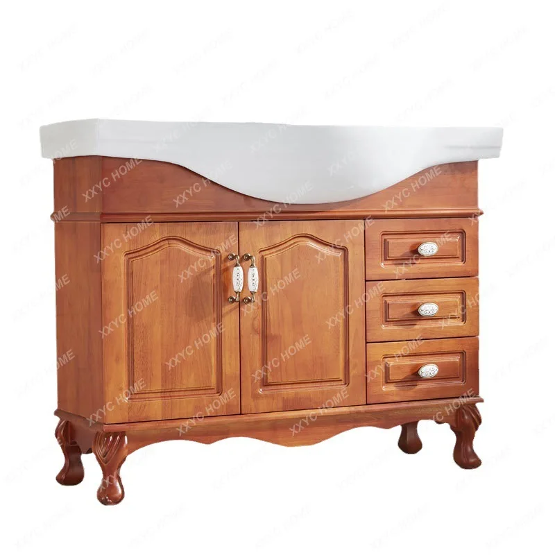 Solid Wood Chinese Style Washstand Oak Big Belly Basin Narrow Side Hand Washing Washbasin Basin