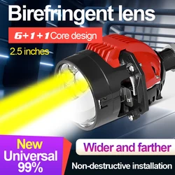 2.5 inch Car Double Direct Bi Laser Led Projector Lenses 12V 104W 23000LM Headlight For H4 H7 9005 9006 Auto Light Retrofit DIY