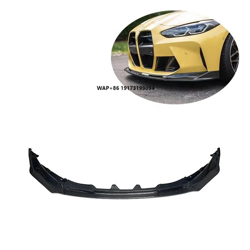 

2021+ for B--MW M3 M4 G80 G82 G83 Performance Parts New V Style Real Carbon Fiber Front Bumper Spoiler Lip Front Lip