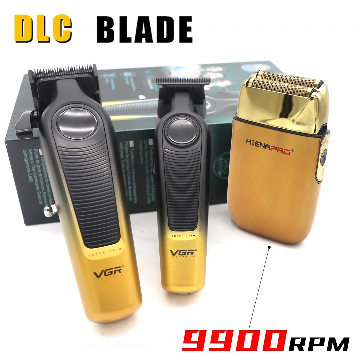 

Professional Hair Clipper for Men DLC Blade 9900RPM Cordless barber shop Professional Barber Machines VGR V196 V996 HYN809