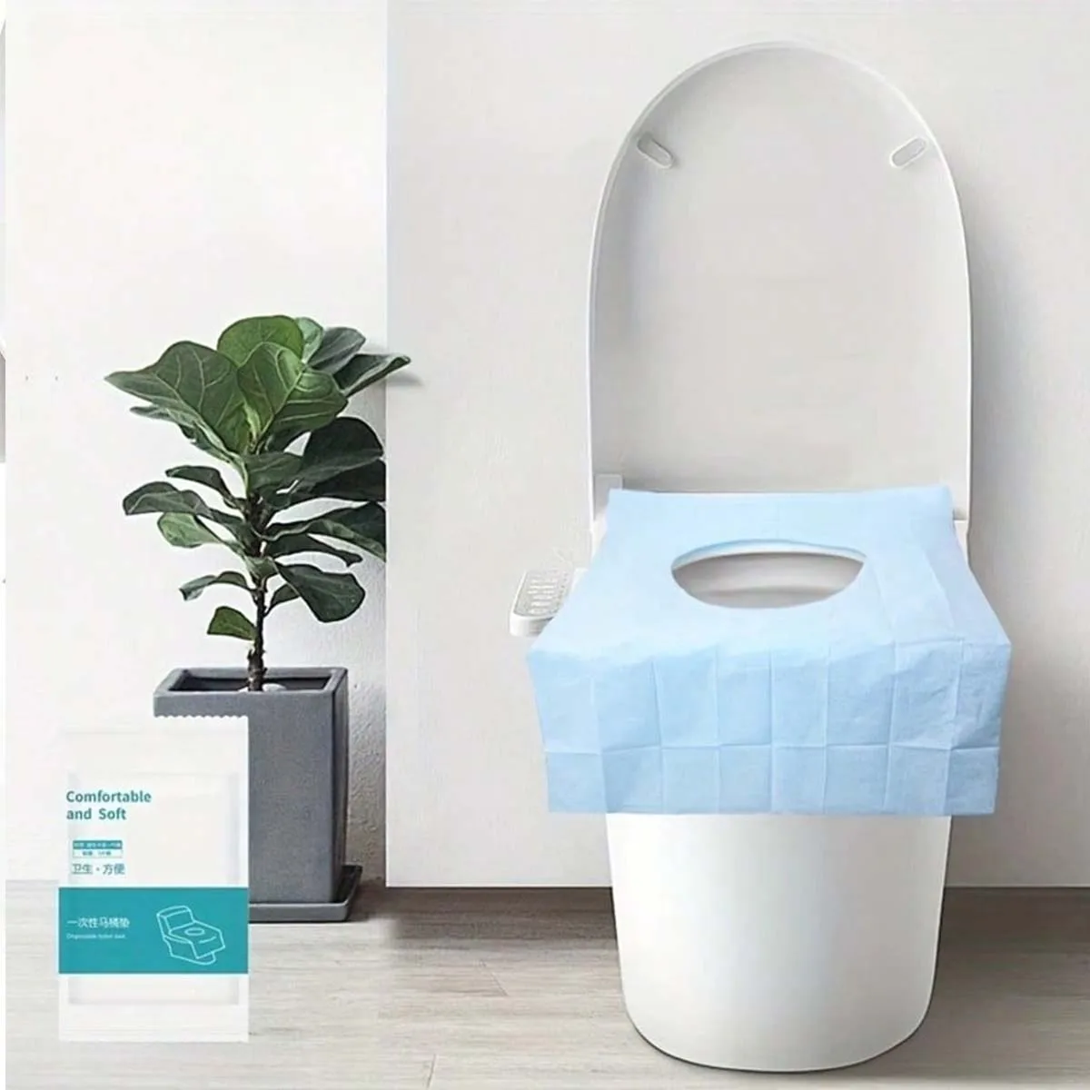20 Sheets of Disposable Flushable Toilet Seat Liners | Portable Travel-Sized Soft Paper Cover, Toilet Seat Liner for Trips view 6