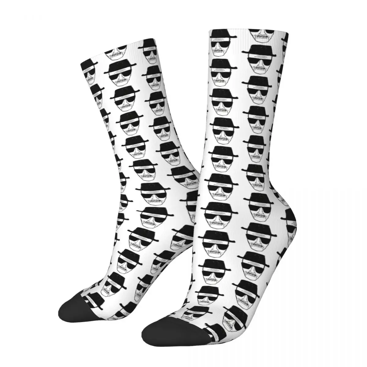 Walter White Heisenberg Face Breaking Bad Socks Hiking 3D Print Funny Boy Girls Mid-calf Socks