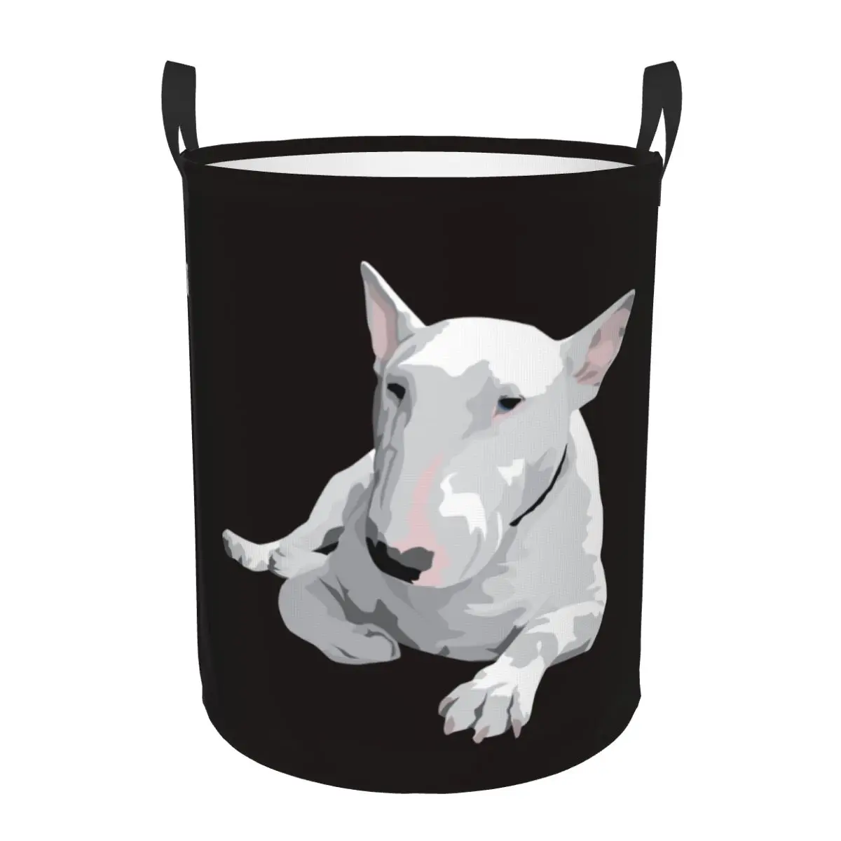 English Bull Terrier Dog Laundry Basket Collapsible Large Capacity Clothing Storage Bin Animal Pet Baby Hamper